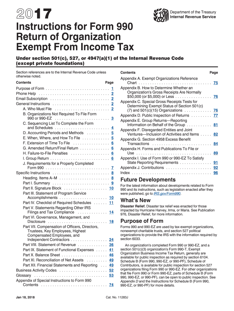  990 Instructions Form 2017