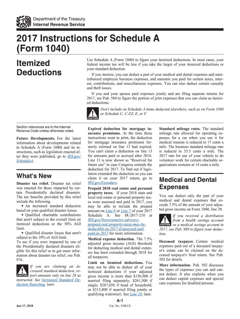  Irs Instructions 1040 Schedule Form 2017