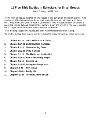 11 Bible Studies in Ephesians for Small Groups  Form