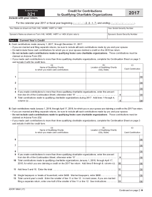 Arizona Form 321 Credit for Contributions to Qualifying Charitable Organizations