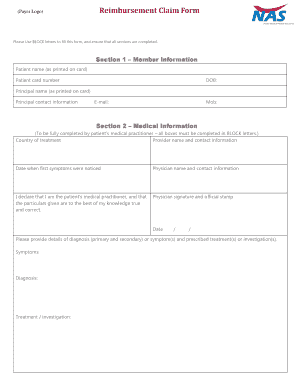 Mynas Reimbursement Form