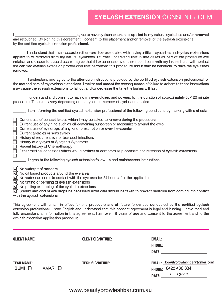 Eyelash Form Template