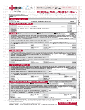 This is a Preview Only  it is Not a Valid BS7671 Certificate  Form