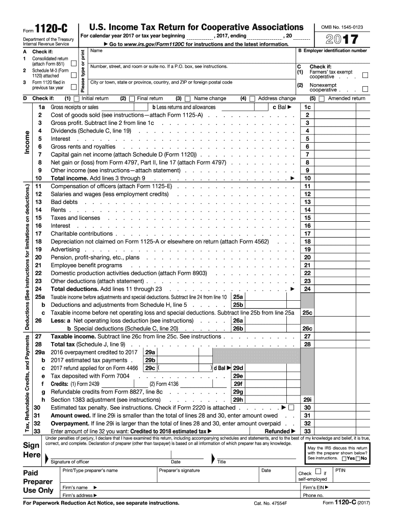 Get and Sign Form 1120 C 2017
