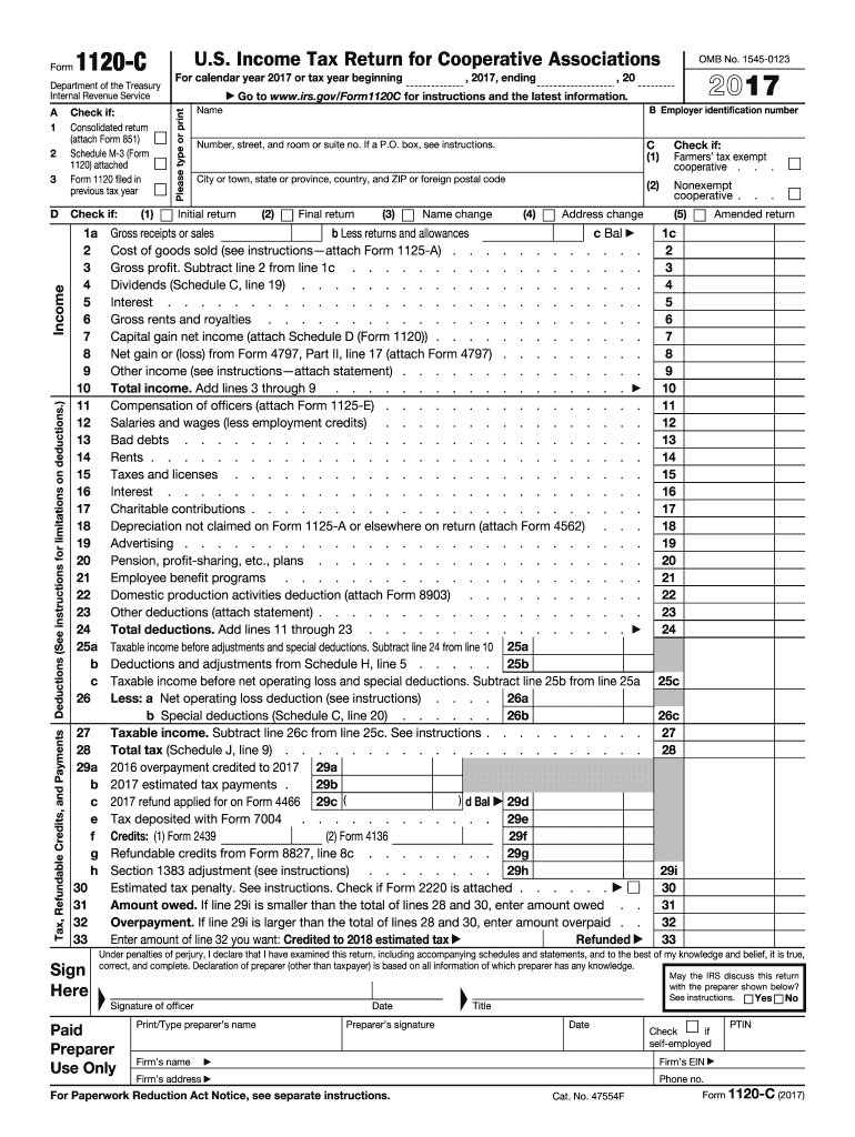  Form 1120 C 2017