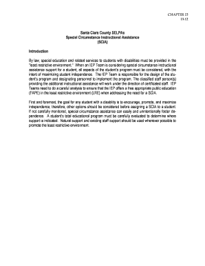 Scia Special Education  Form