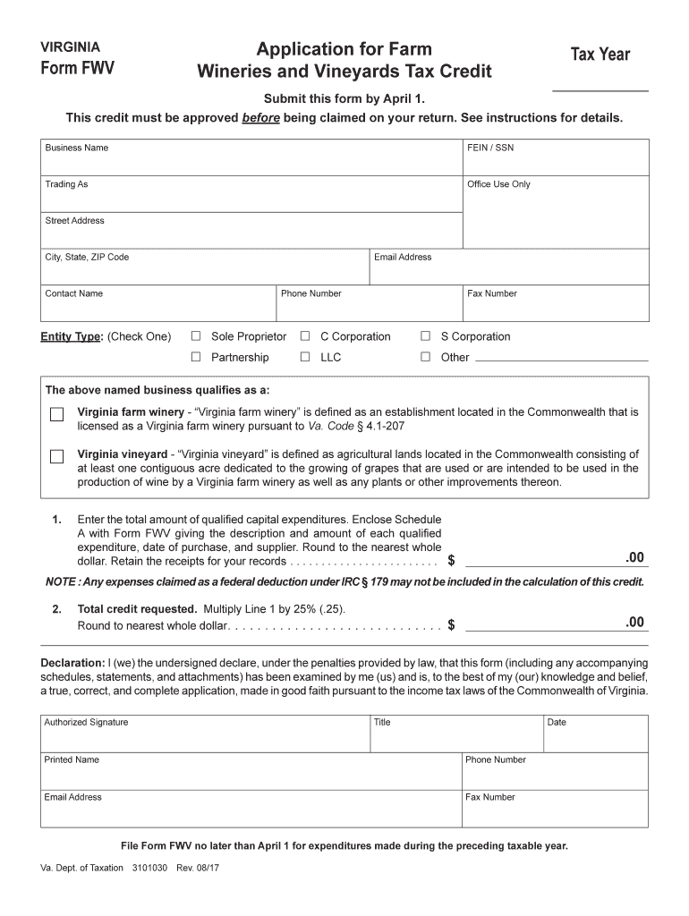  Va Tax Form Fwv 2017