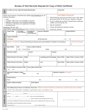 Get and Sign Arizona Birth Certificate Template  Form