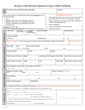 Arizona Birth Certificate Template  Form