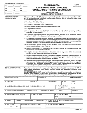  South Dakota Application Personal 2017-2024