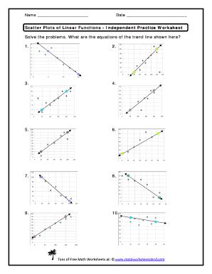 Scatter Plot Worksheets PDF  Form