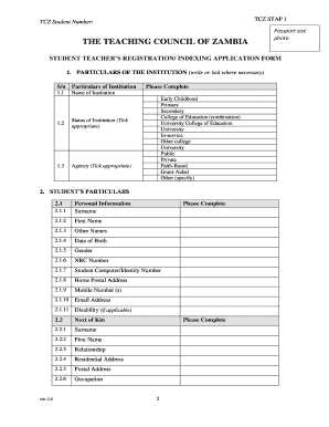 Tcz Registration Form