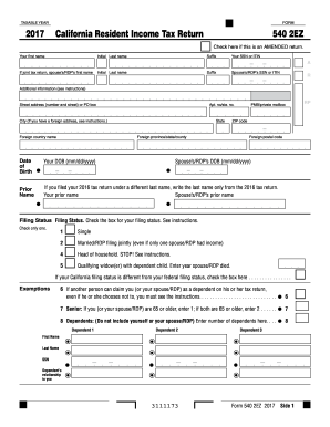Form 540 2ez Fill Out And Sign