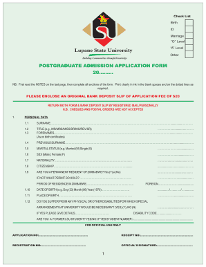 Lupane State University Application Form Download