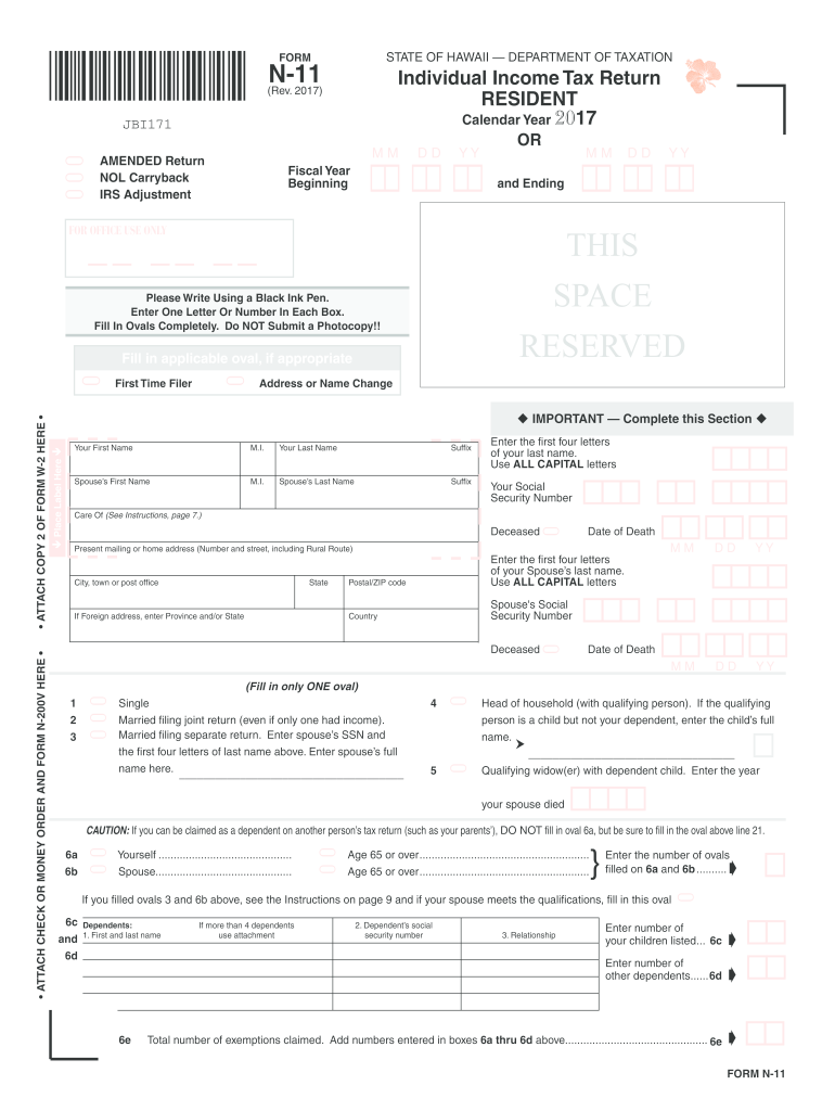  N11 Fillable Form 2017