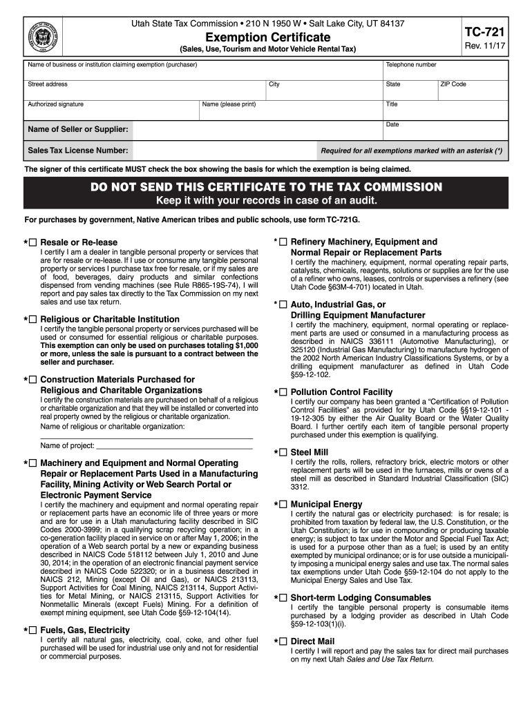  Tc 721 Form 2017