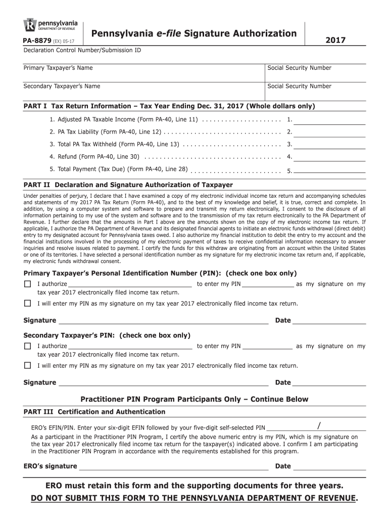 Get and Sign 8879  Form 2017