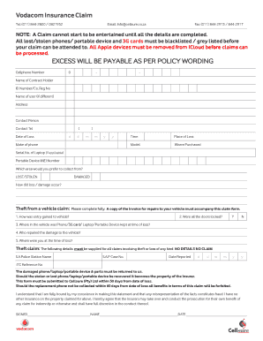 Vodacom Insurance Claim Form