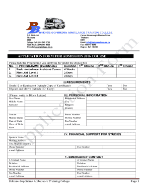 Paramedic Courses Fees in Rustenburg  Form