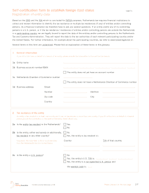 Dutch Banking Association Self Certification  Form