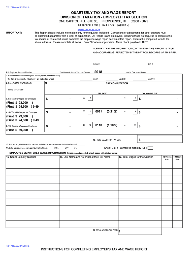  Employer Tax Section 2018