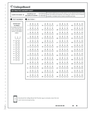 Sat Answer Sheet  Form