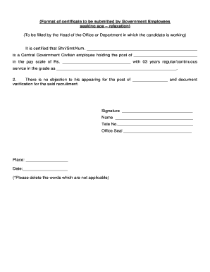 Age Relaxation Application Form