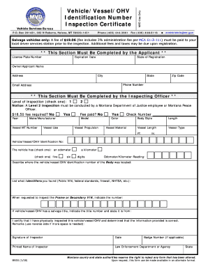  Montana Form Mv20 2018-2024