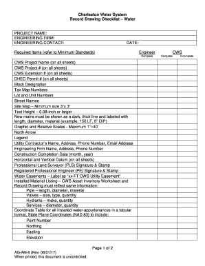 Drawing Checklist Template  Form