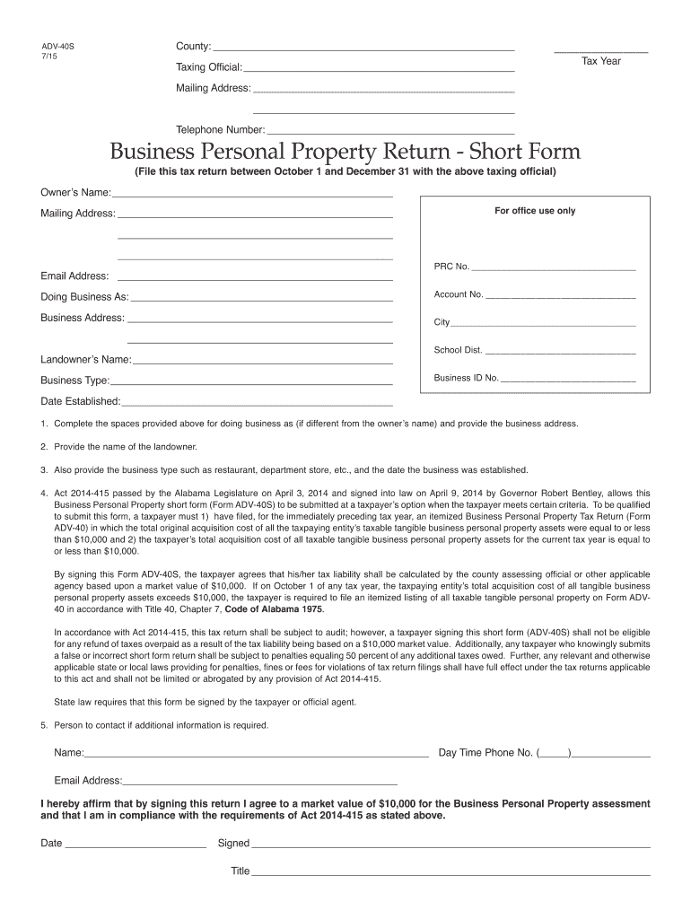  Adv 40 Form Fillable 2015-2024