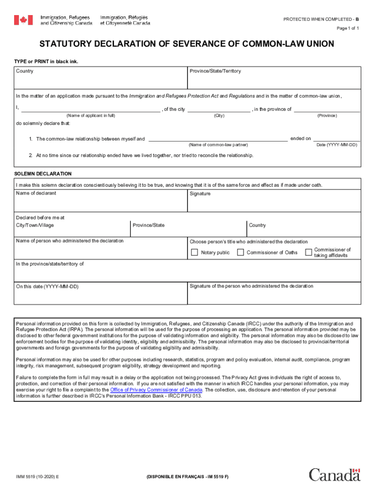 IMM 5519 E  Form