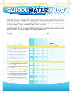 Water Audit Checklist  Form