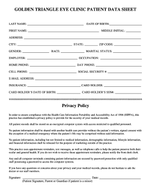 Clinic Sheet  Form