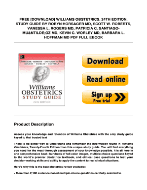 Williams Obstetrics Study Guide 25th Edition PDF Download  Form