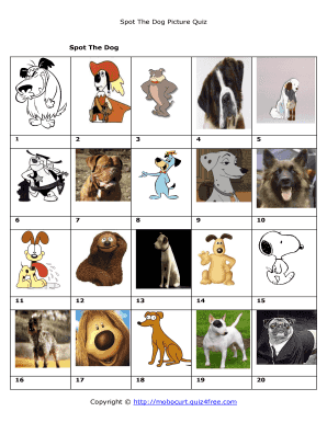 Spot the Dog Picture Quiz  Form