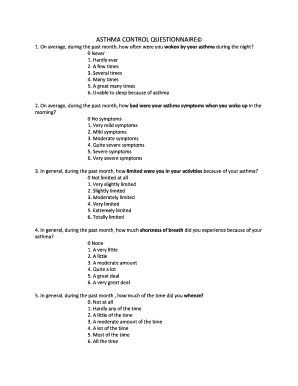 ASTHMA CONTROL QUESTIONNAIRE  Form