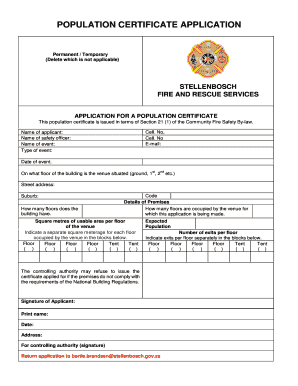 Population Certificate  Form