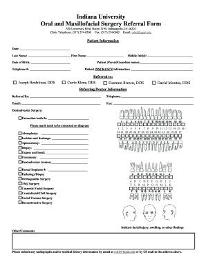 Iu School of Dentistry Referral Form