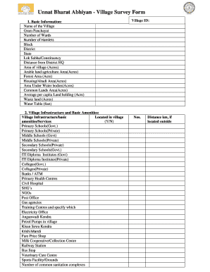Village Survey Report PDF in Hindi  Form