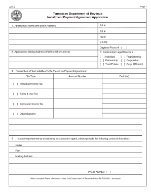 Installment Payment Agreement Program  Form