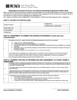 Declaration & Consent Form for LKY School Internship Programme FY2017
