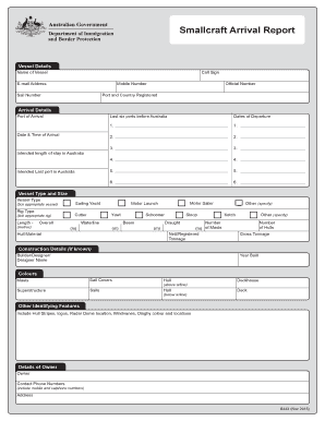  Australia Arrival Form 2015