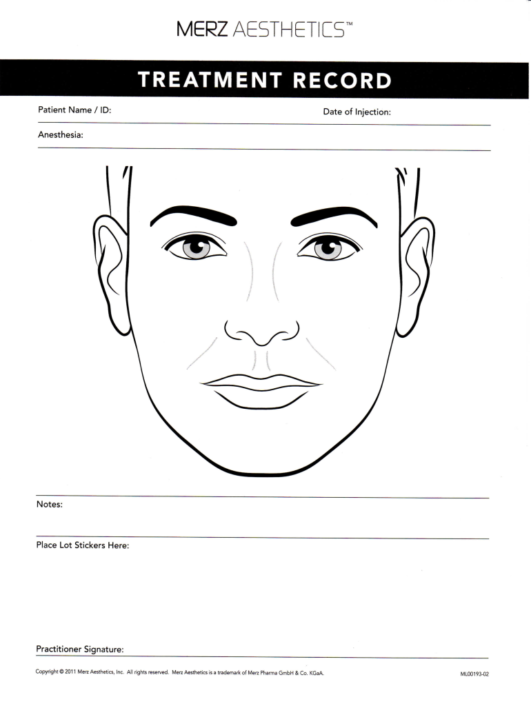 Merz Aesthetics Treatment Record  Form