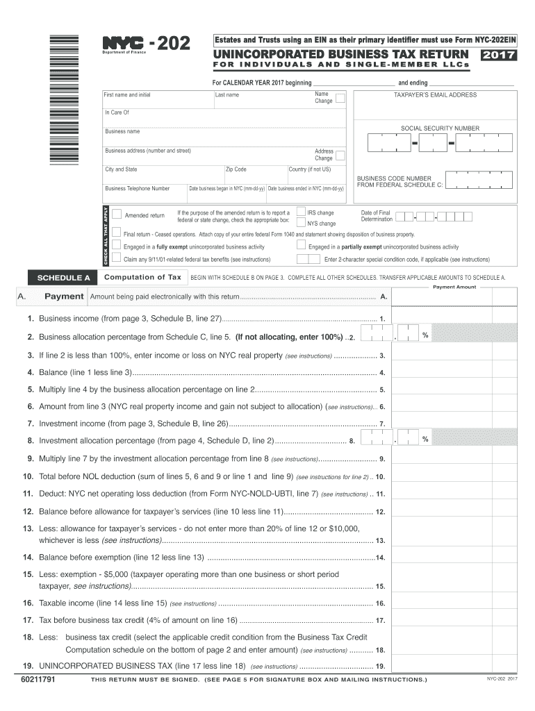  Nyc 202  Form 2017