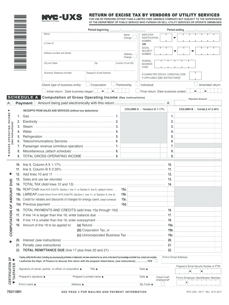 Get and Sign Nyc Uxs  Form 2017
