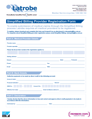 Latrobe Provider Registration Form