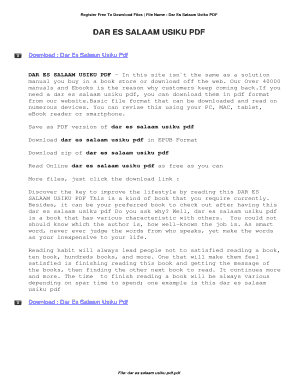 Dar Es Salaam Usiku PDF Download Form