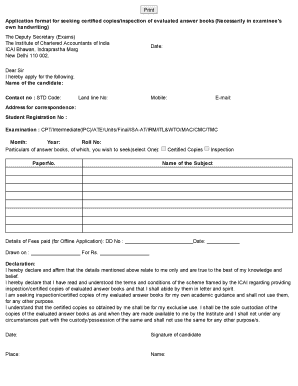 Icai Certified Copies Application Format