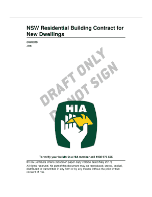 Hia Building Contract PDF  Form