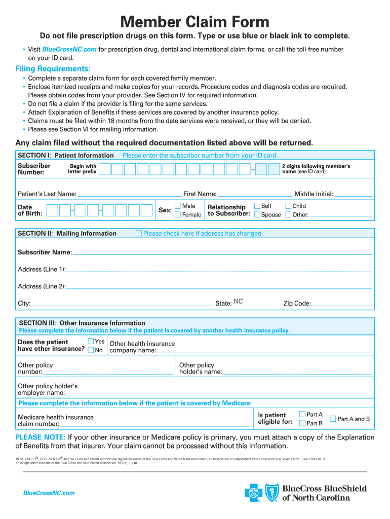  Nc Bcbs Form 2018